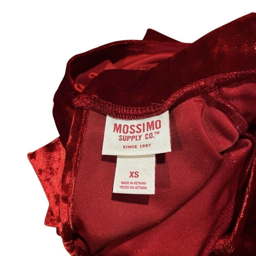 Mossimo Long Sleeve Cold Shoulder Red Velvet Blouse Women’s XS - Picture 4 of 4
